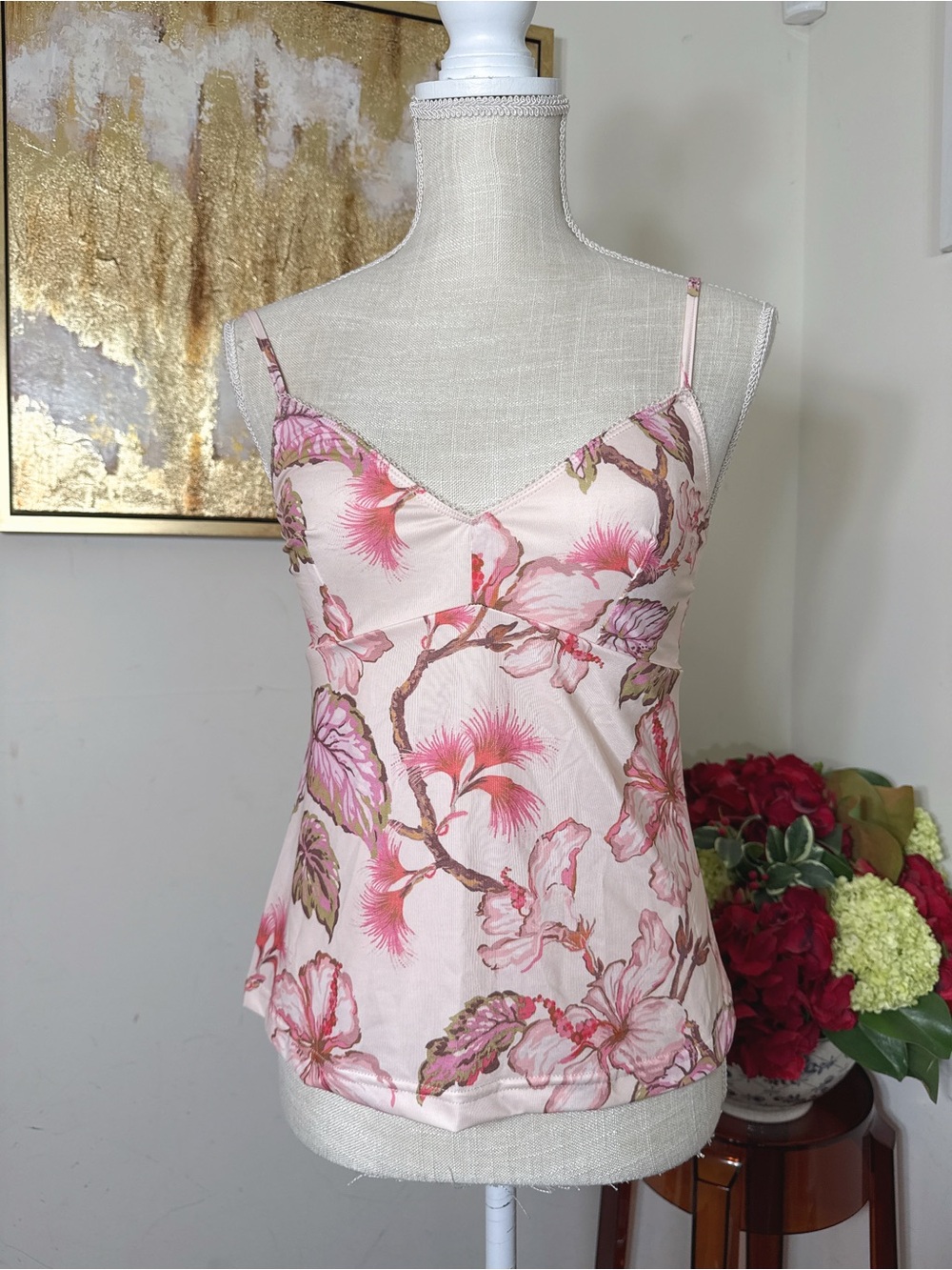 Zimmermann Floral Pink Spaghetti-Strap Cami Top